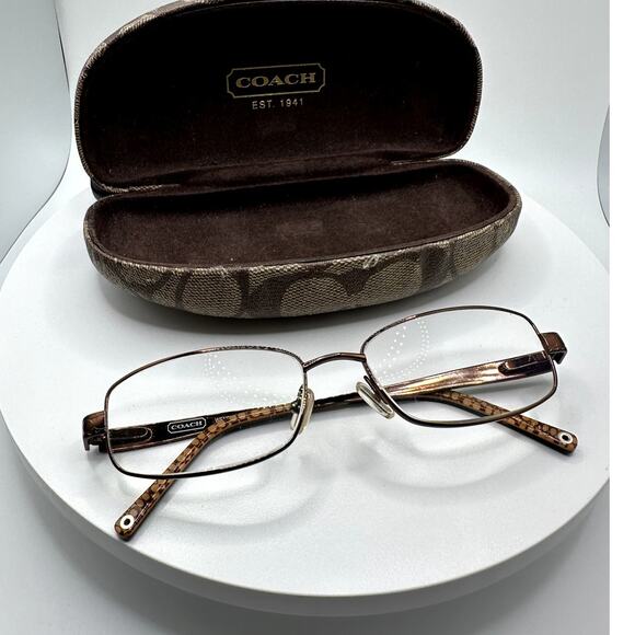 COACH "Wendy" Shiny Tan Copper Eyeglass Frame (129) 135 - Picture 2 of 11